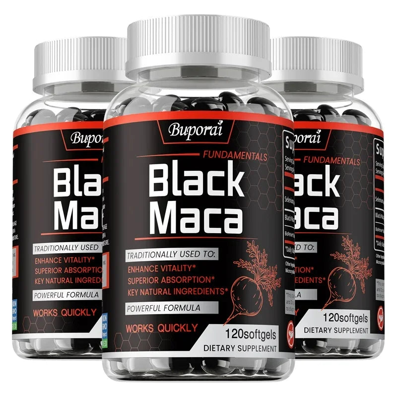 Black Maca Supplement - Increase Muscle Mass, Hormone Balance, Improve Energy and Endurance, Super Absorption, Relieve Fatigue