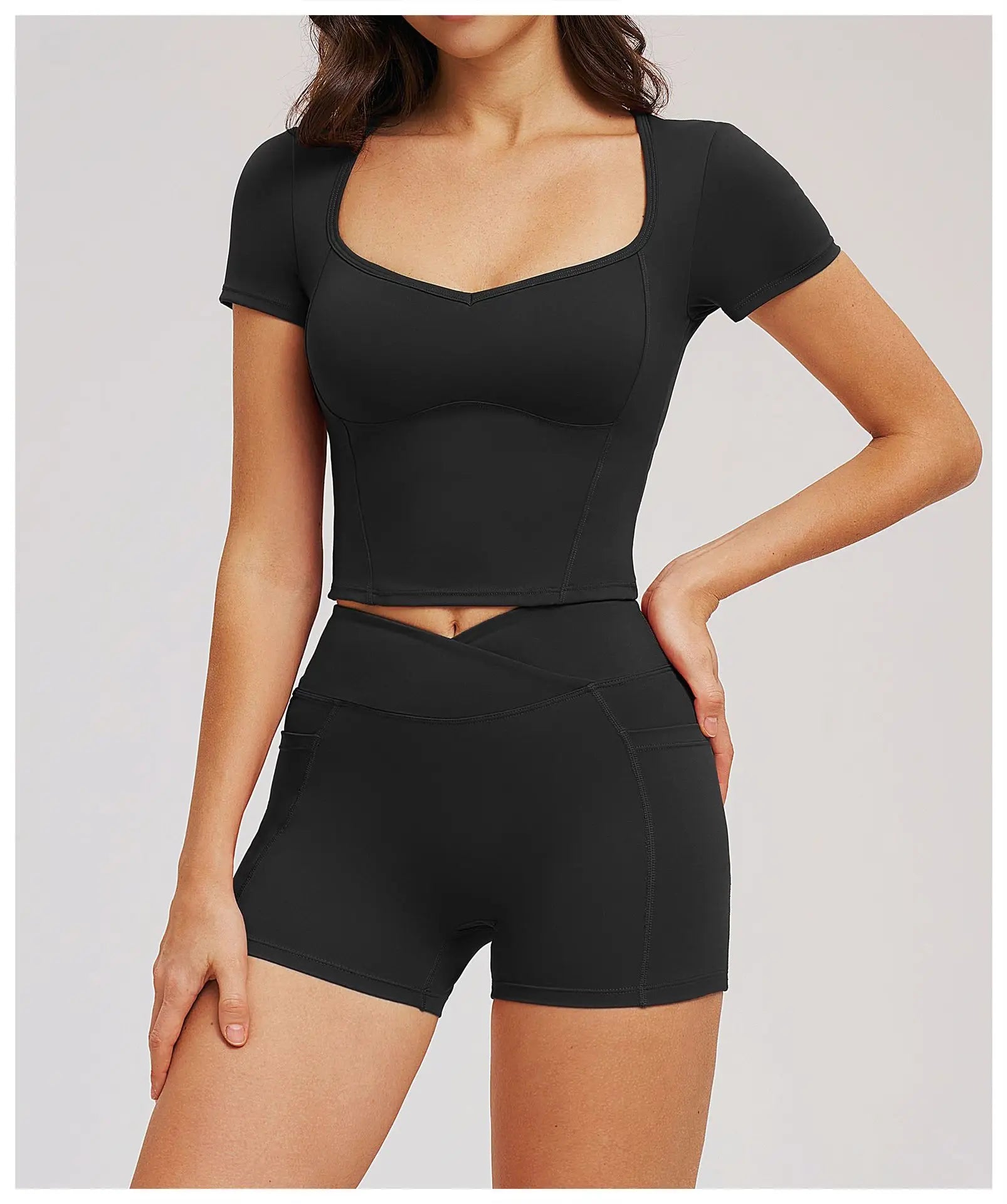 Yoga Short Sleeve Women Sport T Shirts Workout Fitness Clothes Yoga Shirt Gym Top Push Up Running Active Wear Sport Tops