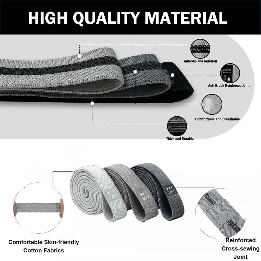 Long Fabric Resistance Loop Band for Full Body Exercise, Fitness Loop Circle, Unisex Yoga Elastic Bands, Gym Assistance Bands
