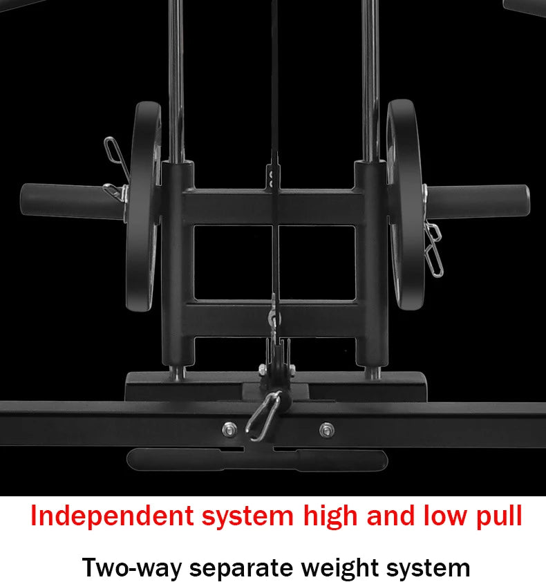 Smith Machine,Multi-Functional Exercise Equipment Home Fitness,Cage-Style,Multi-Power Adjustable, Squat Rack+Bench+100KG Weights