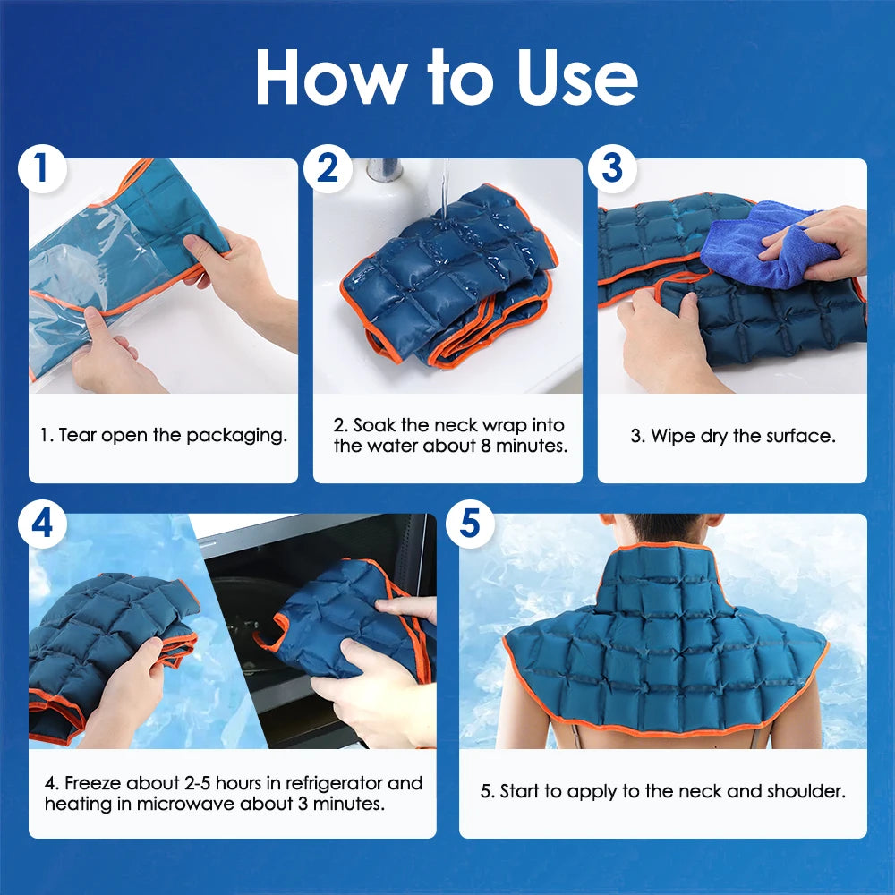 Reusable Ice Pack for Neck Shoulders Upper Back Discomfort Large Shoulder Ice Wrap Polymer Resin Cold Hot Compress Therapy