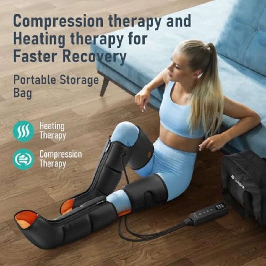 Leg Massager 3-in-1 Foot Calf and Thigh Massager with Heat and Compression Therapy Leg Massage Boots for Pain Relief FSA-HSA El