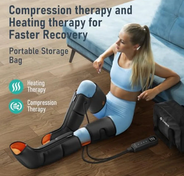 Leg Massager 3-in-1 Foot Calf and Thigh Massager with Heat and Compression Therapy Leg Massage Boots for Pain Relief FSA-HSA El