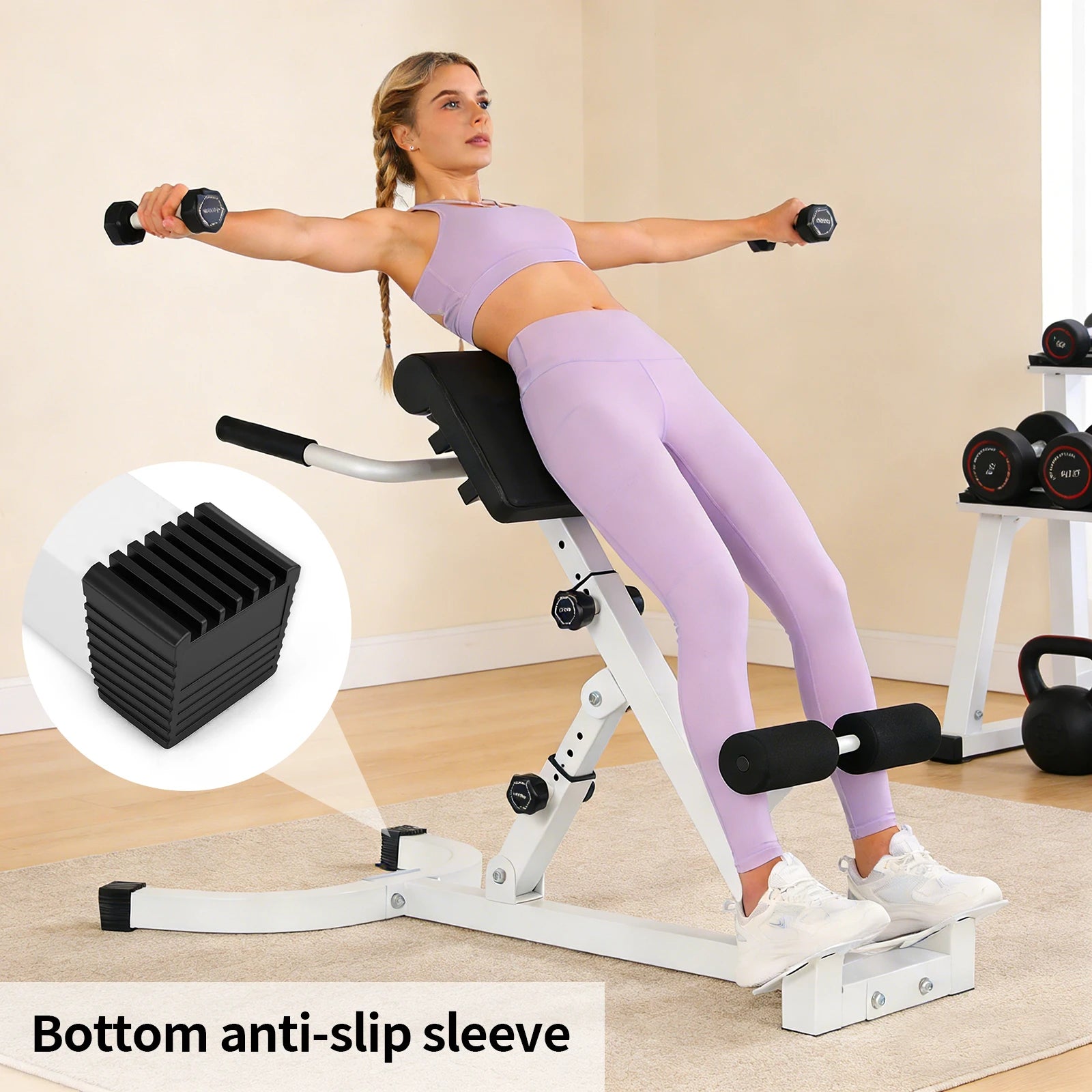 Roman Chair Foldable Multi-Functional Weight Bench Adjustable Multi-Purpose Workout Equipment for Home Gym