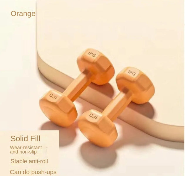 1PC New 1kg Fitness Dumbbell Set PVC Non-Slip Kettlebell Waterproof Anti-Roll Small Dumbbell Home Equipment