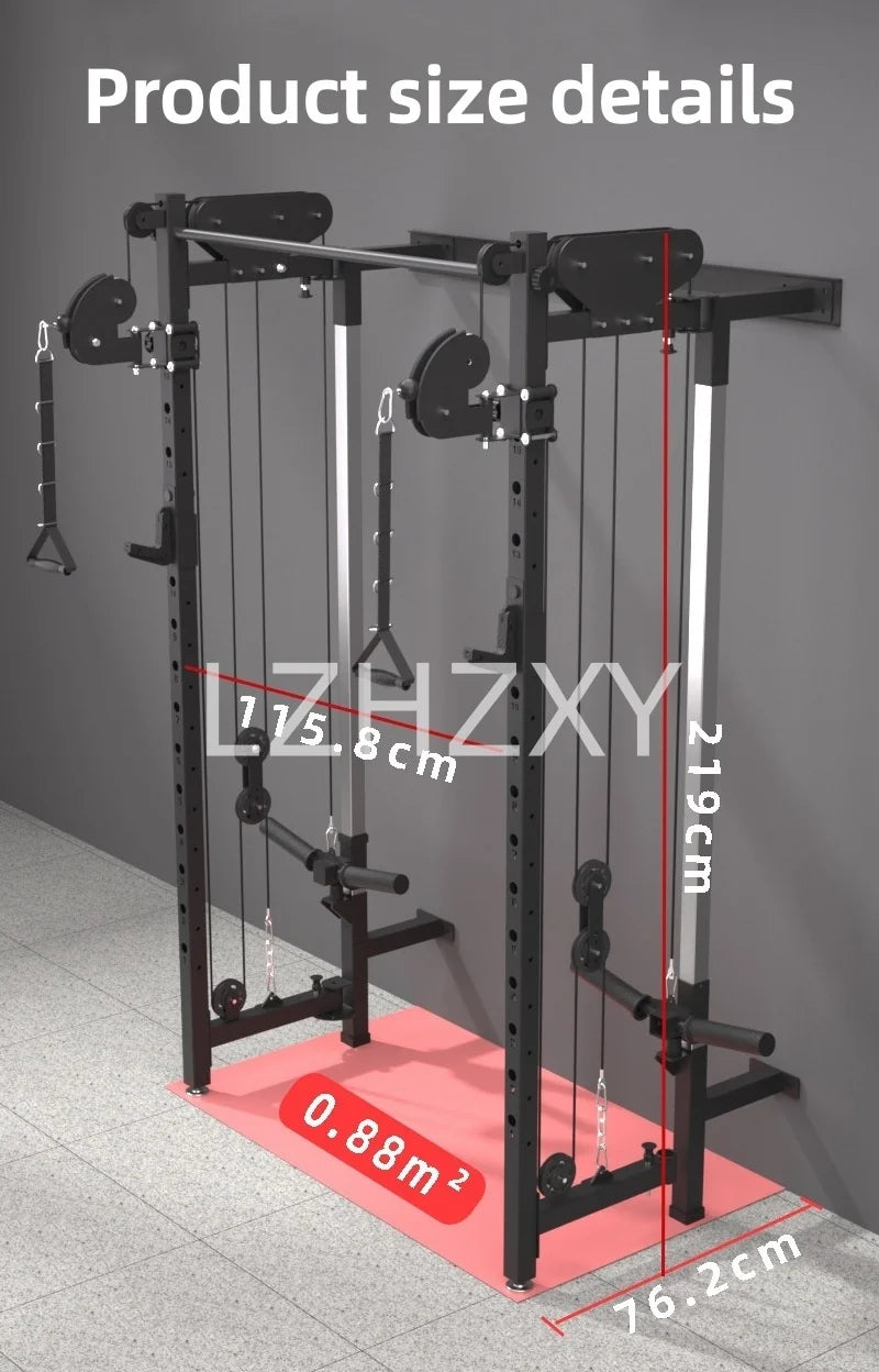 Foldable squat rack wall bird comprehensive trainer free bench press high pull-down Large Fitness Equipment Integrated