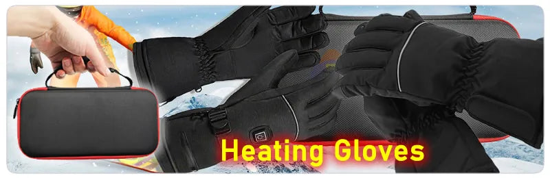 HG08 Outdoor Electric Heating Gloves Waterproof Guantes Touch Screen Li-Polymer Battery Riding Hiking Camping Motorbike Racing