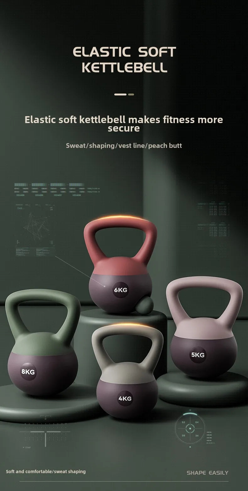 Women's Home Fitness Soft Kettlebell Dumbbell 6kg PVC Magic Men Exercise Equipment for Weight Loss and Butt Lifting