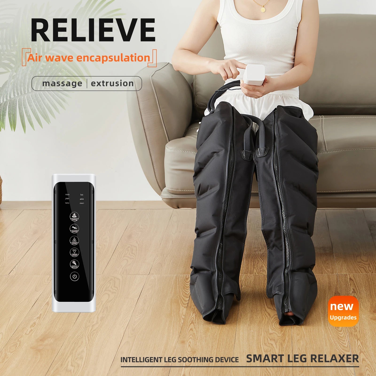 Air Compression Leg Massage 6 Airbag Pneumatic Boots Used for Circulation and Leg Muscle Relaxation to Relieve Varicos Veins