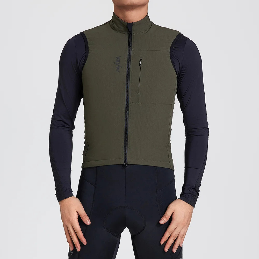 YKYW Cycling Vest Winter Waterproof Fleece Liner Rear Anti-slip Gripper Thermal Windproof Moisture Wicking 4 Pockets 7 color