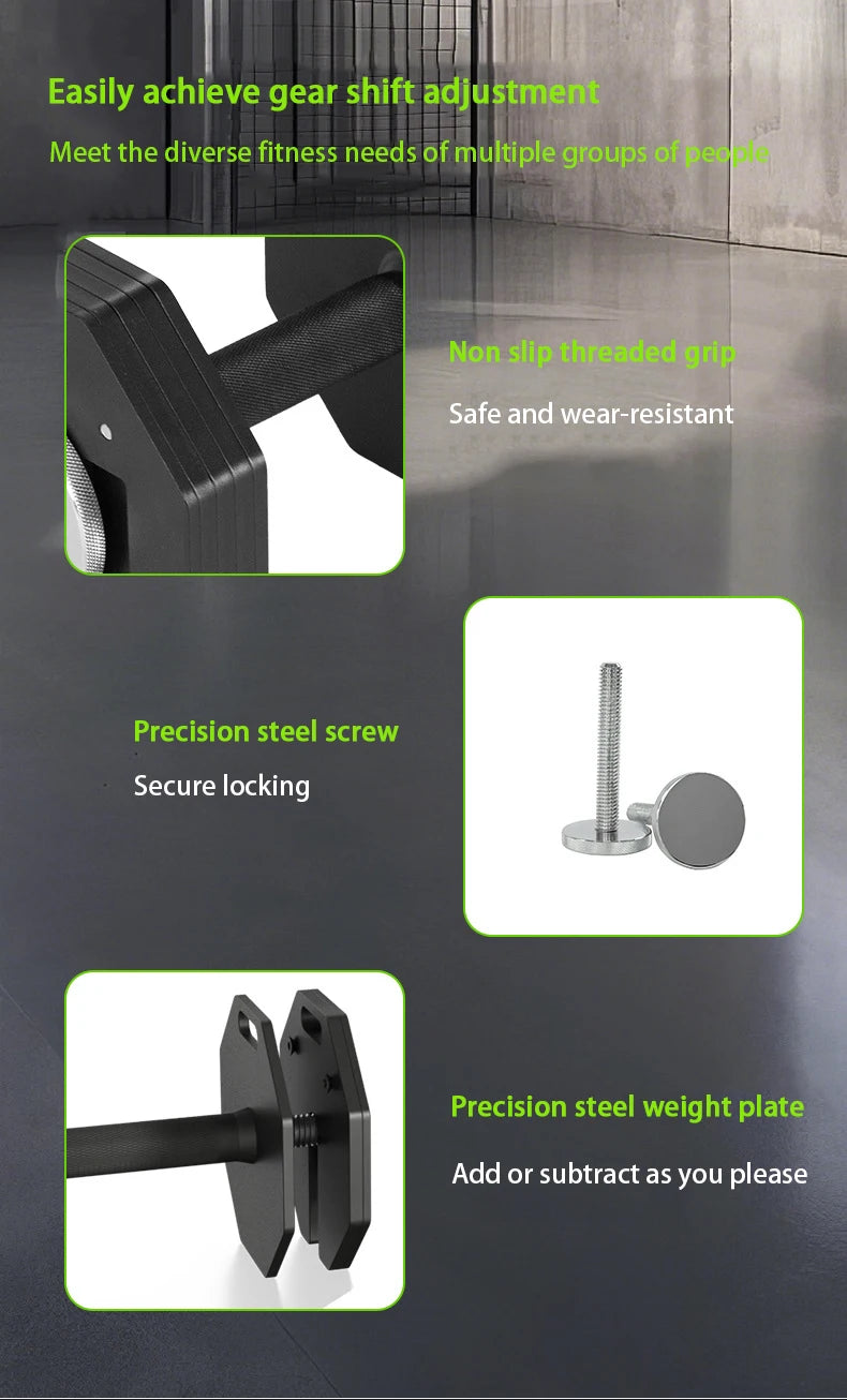 New hot selling plug-in adjustable dumbbell, detachable multifunctional octagonal dumbbell, 2kg incremental dumbbells