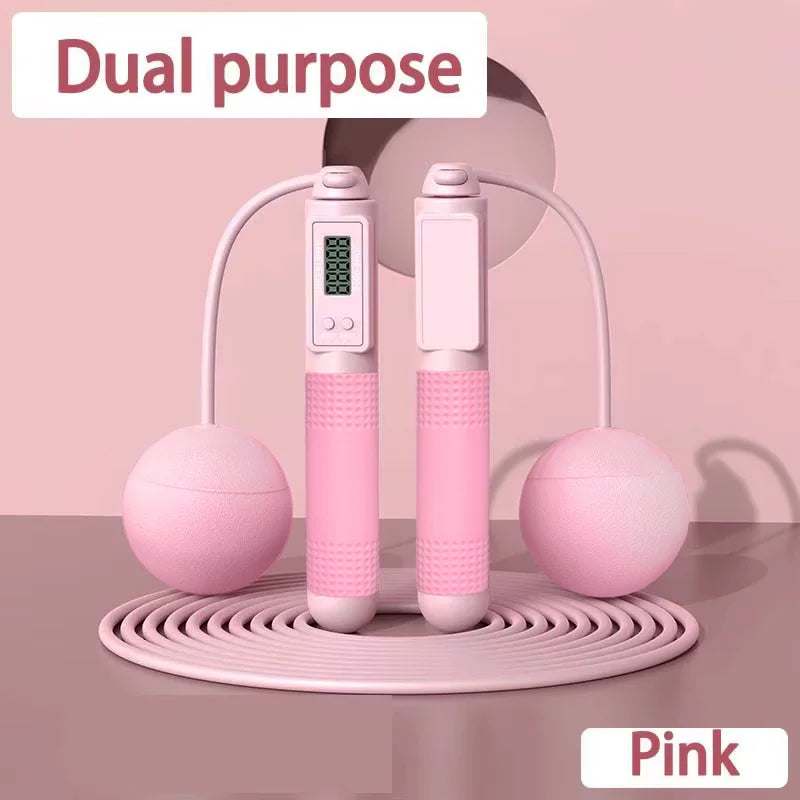 Dual Purpose Jump Rope Intelligent Counting Steel Wire Rope Sports Equipment Household Cordless Sports Load Jump Rope