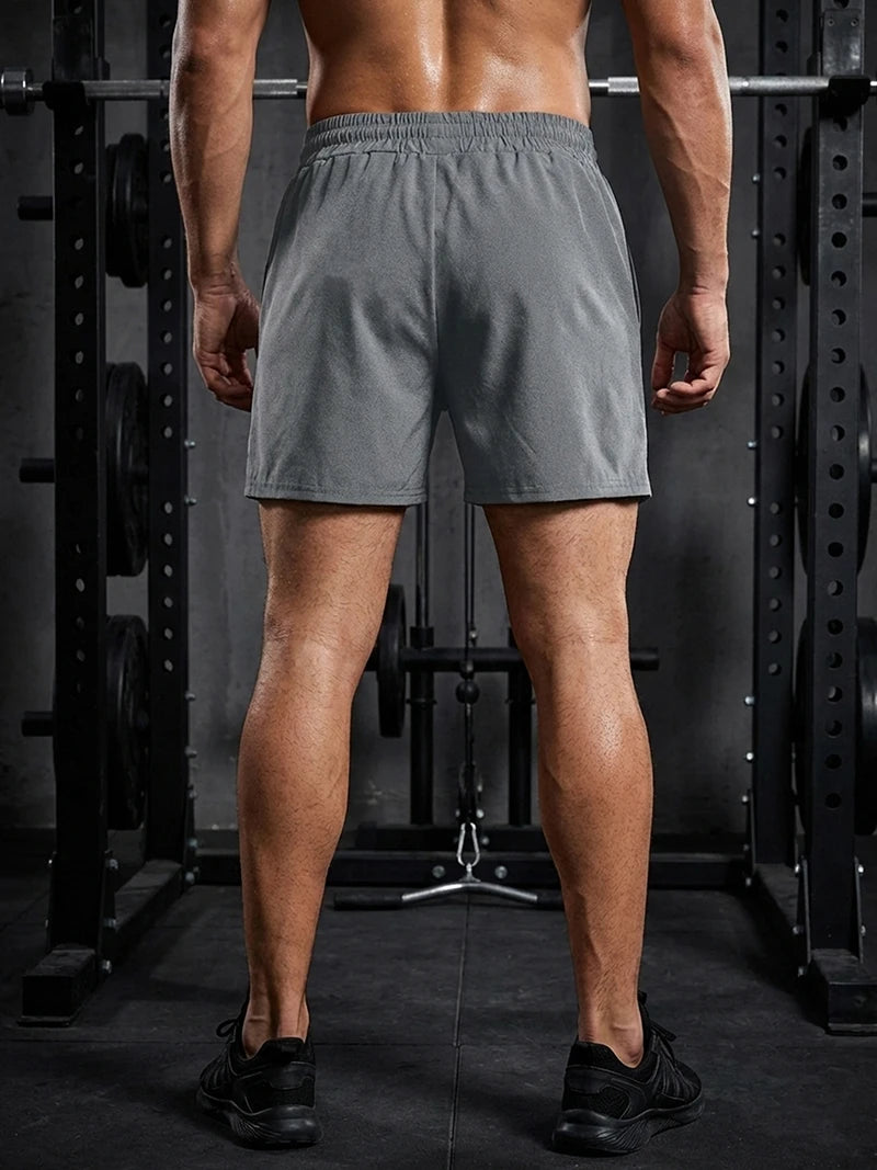 Men's Gym Workout Running Shorts with Zipper Pockets Mesh Liner Summer Sports Athletic Quick Dry Stretchy Shorts Swim Trunks