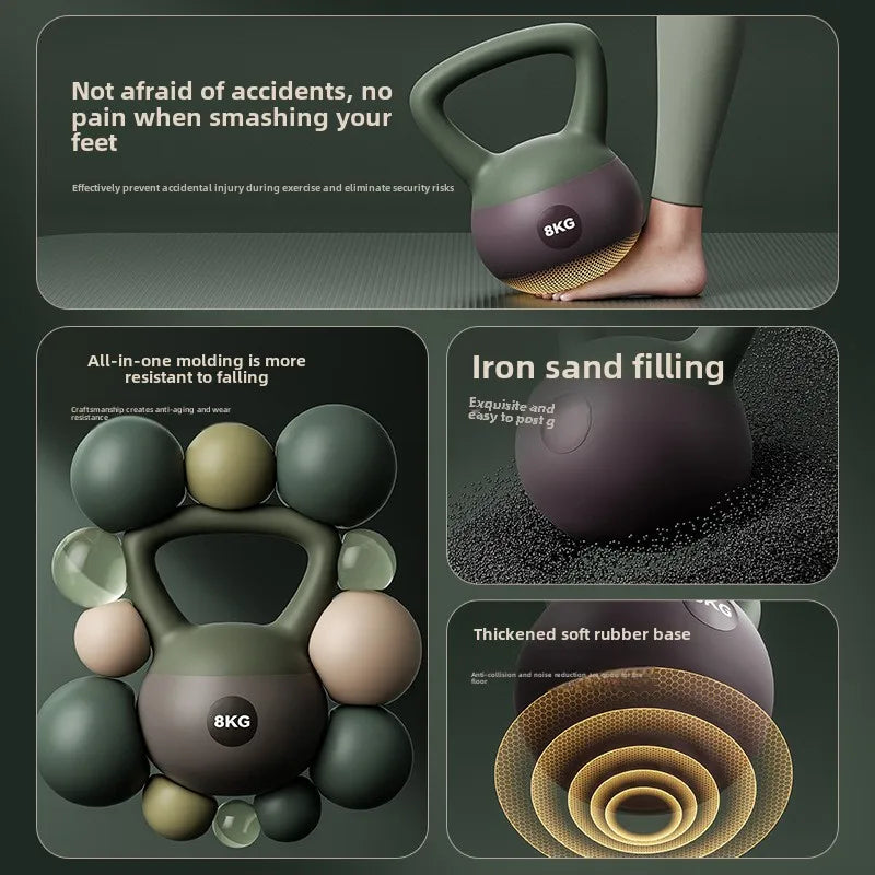 Women's Home Fitness Soft Kettlebell Dumbbell 6kg PVC Magic Men Exercise Equipment for Weight Loss and Butt Lifting