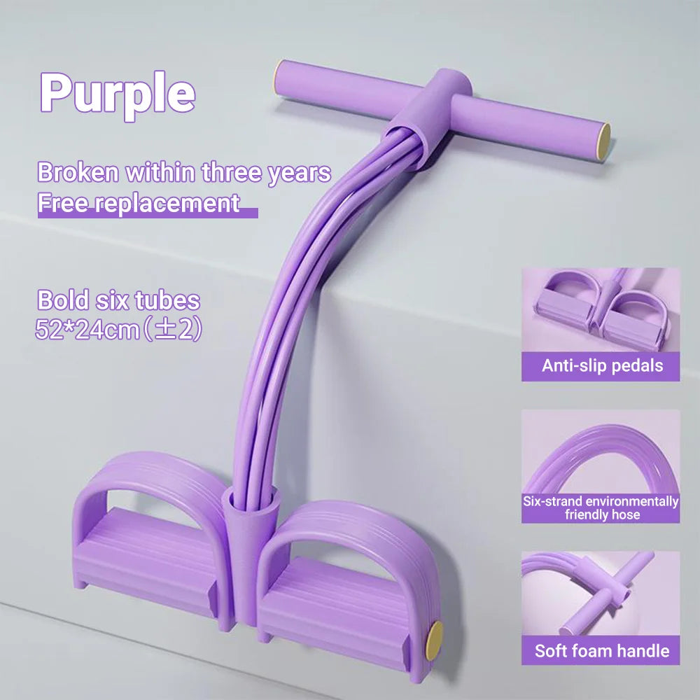 6-Tube Resistance Band Non-Slip Handles Household Fitness Yoga Abdominal Strengthening Sit-Up Assistive Sports Exercises At Gym