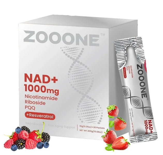 NAD+ Berry Flavored Drink Mix for Anti-Aging, Energy & Focus - 30 Packets