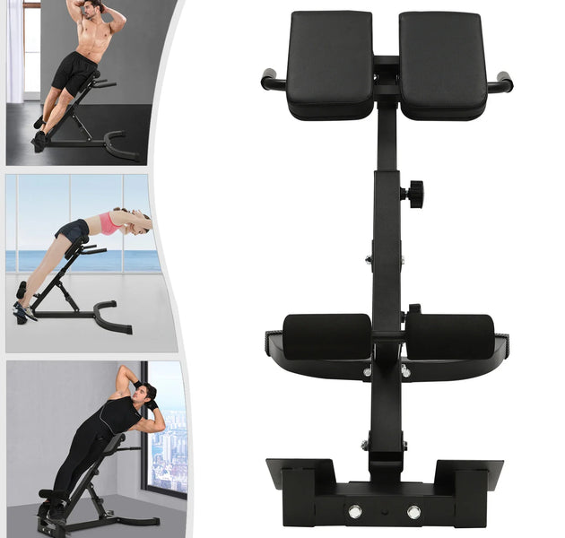 150kg/330lbs 5 Position Home Fitness Workout Roman Chair Hyperextension Back Extension Bench Adjustable