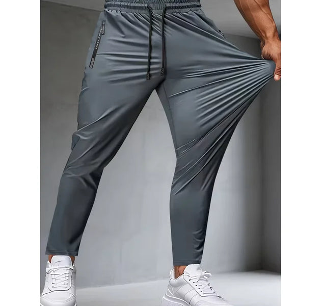 Men's Fitness Pants Zippered Pockets Stretch Sports Pants Running Daily Wear Casual Pants Jogger Man Football Fishing Gift Gym