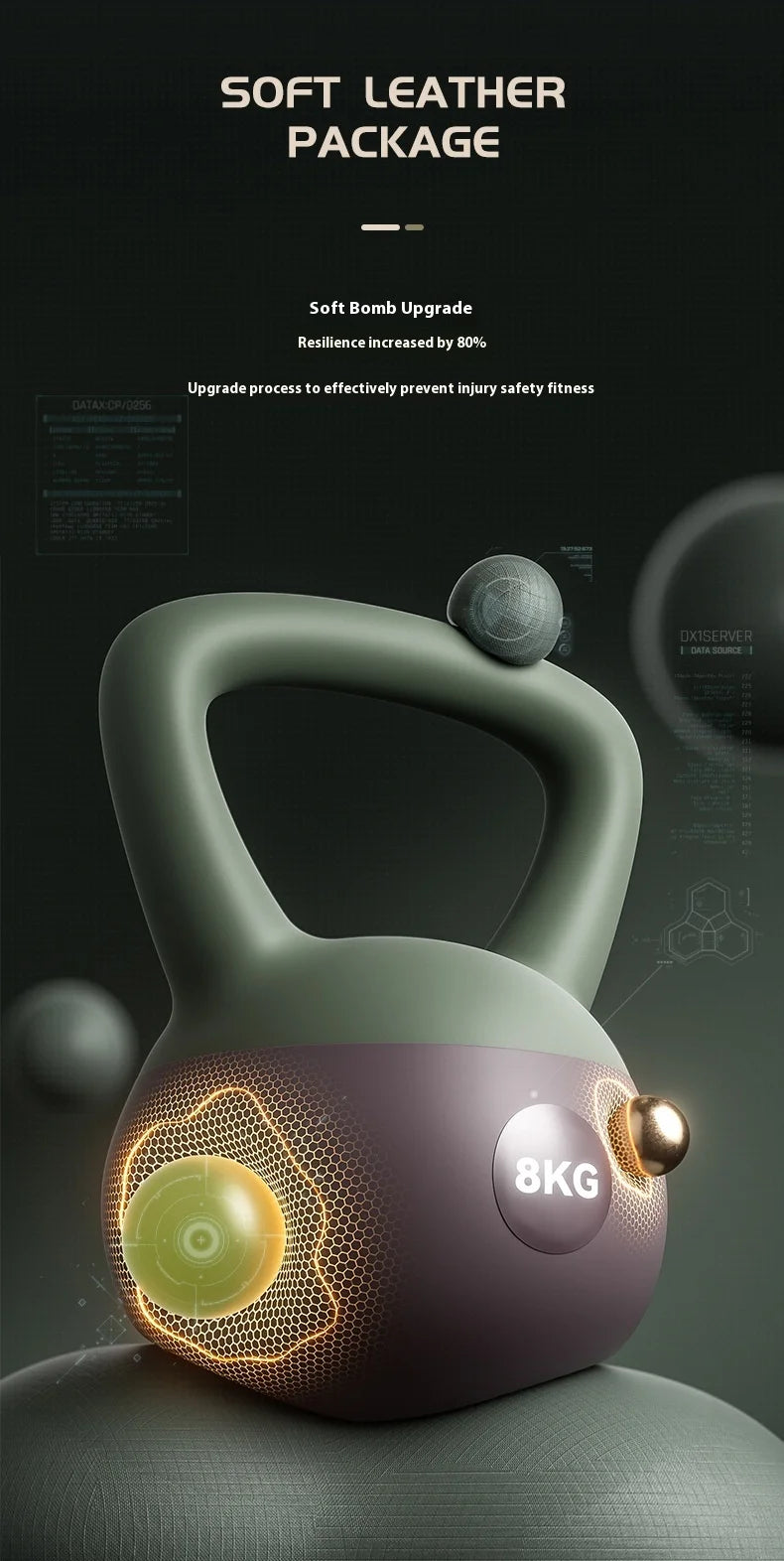 Women's Home Fitness Soft Kettlebell Dumbbell 6kg PVC Magic Men Exercise Equipment for Weight Loss and Butt Lifting