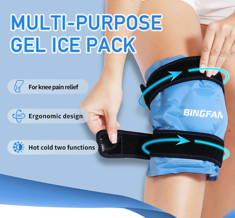Ice Pack Knee Pain Relief Reusable Gel Ice Wrap Leg Injuries Swelling Knee Replacement Surgery Cold Compress Tool