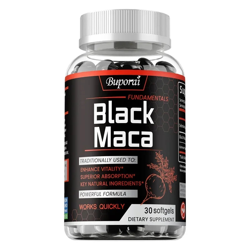 Black Maca Supplement - Increase Muscle Mass, Hormone Balance, Improve Energy and Endurance, Super Absorption, Relieve Fatigue