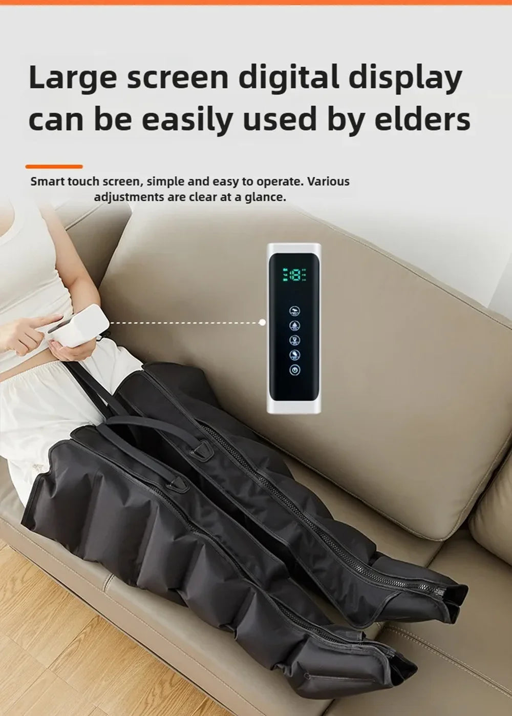 Air Compression Leg Massage 6 Airbag Pneumatic Boots Used for Circulation and Leg Muscle Relaxation to Relieve Varicos Veins NEW