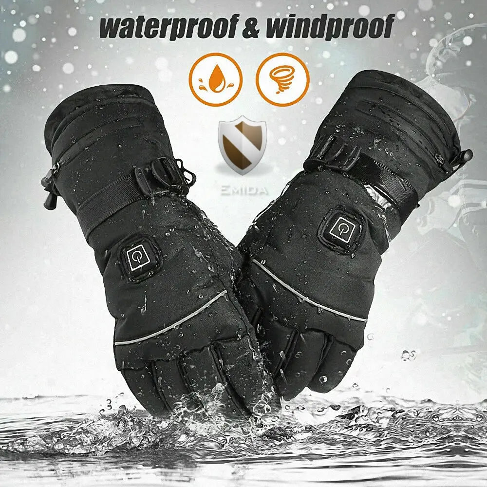 HG08 Outdoor Electric Heating Gloves Waterproof Guantes Touch Screen Li-Polymer Battery Riding Hiking Camping Motorbike Racing