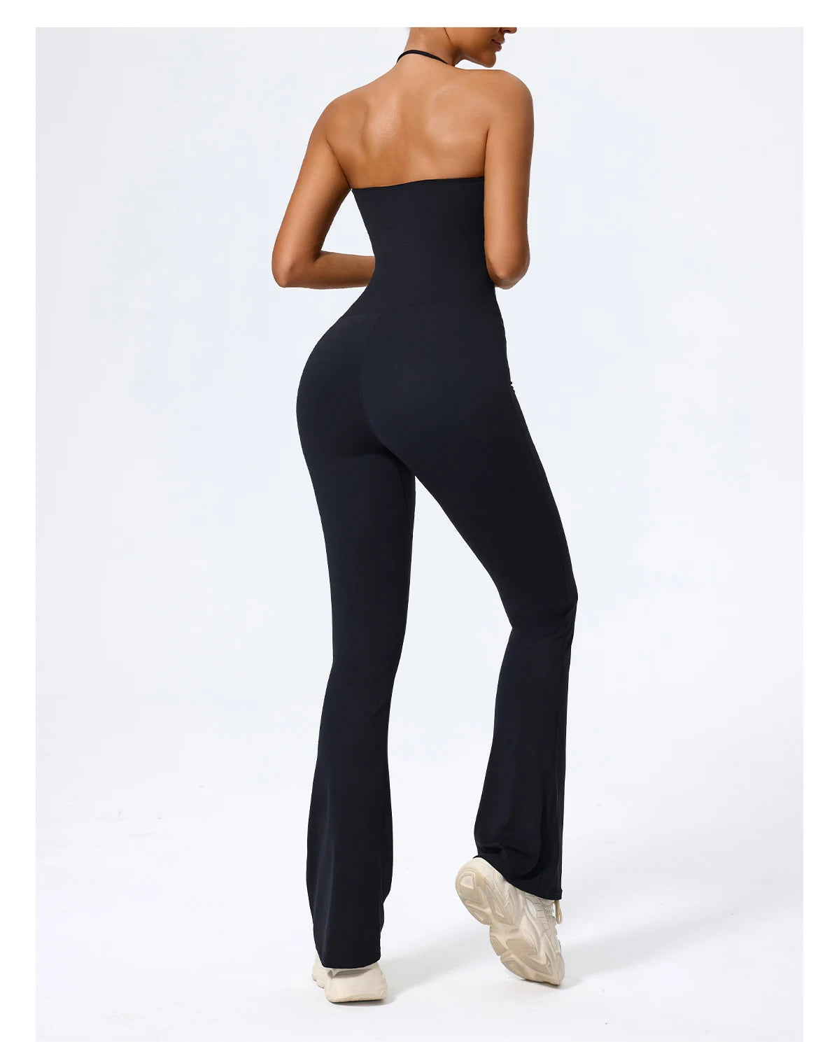 Ctenkevet New Women Sleeveless Hang Neck Jumpsuit Backless Flared Activewear Female Yoga Clothes Sport Outfit For Woman Overalls