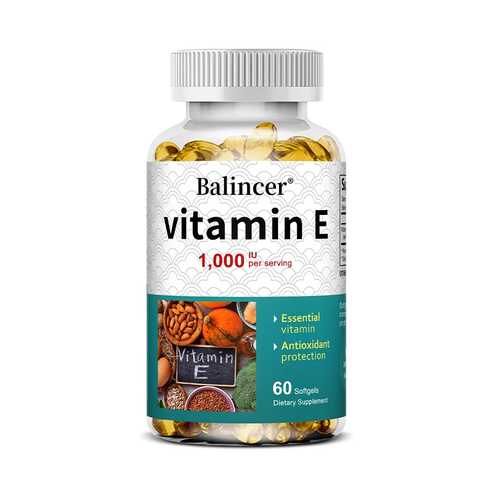 Vitamin E 1000 IU Soft Gel - Vitamin E Supplement, Essential Antioxidant Support, Support Skin, Heart and Immune Health