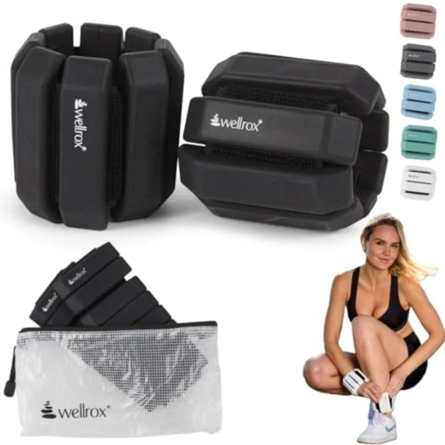 Weighted Bangles Adjustable Ankle and Wrist Weights for Women Men Set of 2 lbs 1 lb Each Black Ideal for Pilates Yoga R
