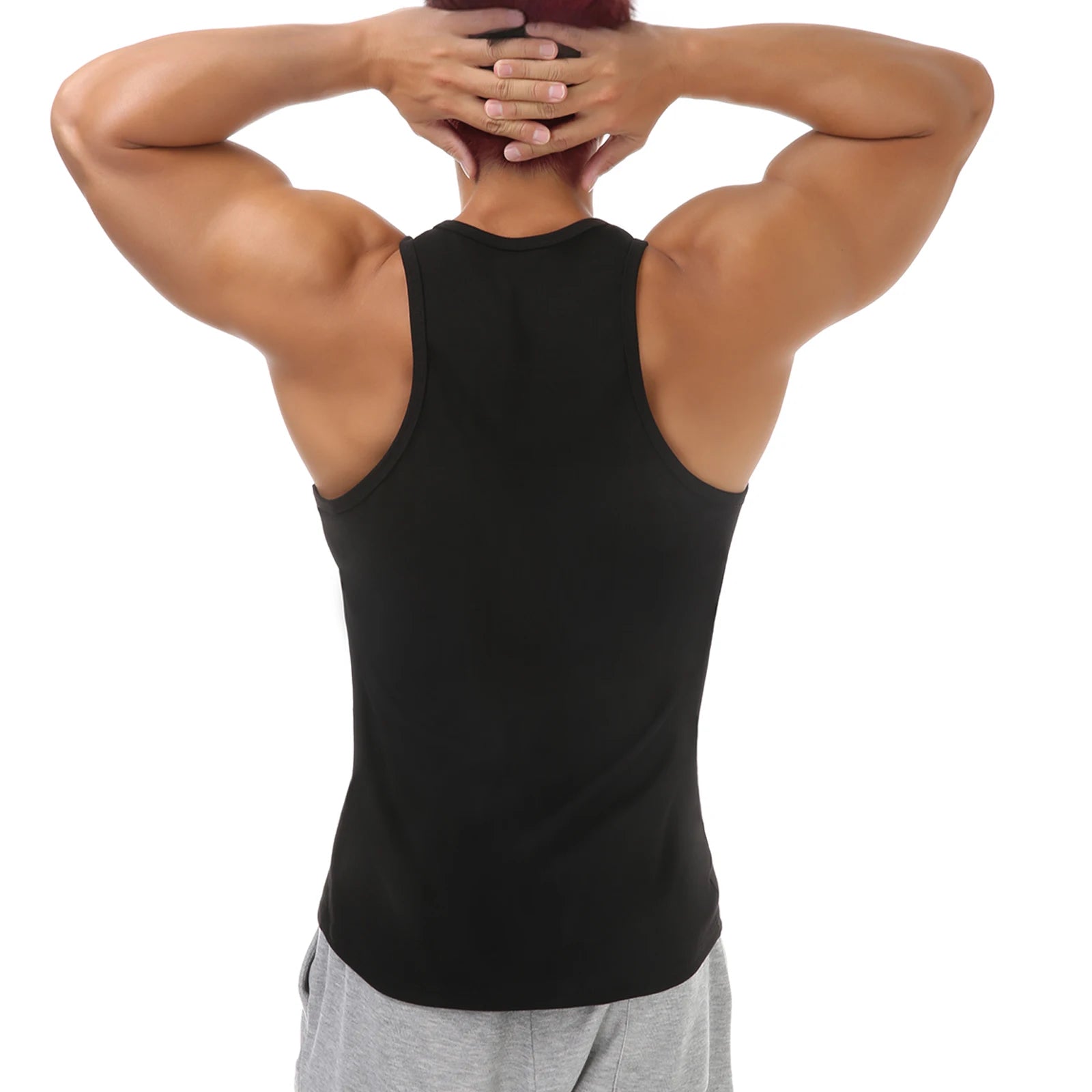 Muscle Tank Vest Men's Sports Sleeveless Shirts Sexy Deep V Neck Loose Summer Vests Solid Color T Shirts Fitness Gmy Tops