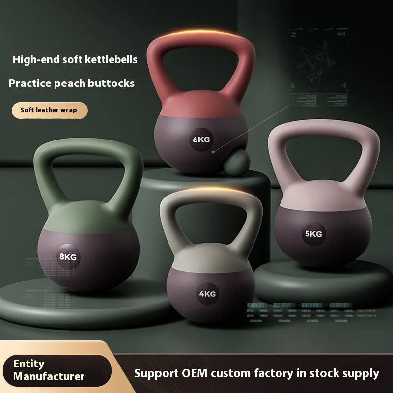 Women's Home Fitness Soft Kettlebell Dumbbell 6kg PVC Magic Men Exercise Equipment for Weight Loss and Butt Lifting