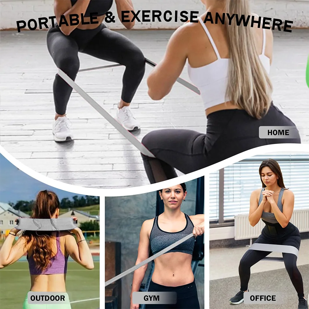 Long Fabric Resistance Loop Band for Full Body Exercise, Fitness Loop Circle, Unisex Yoga Elastic Bands, Gym Assistance Bands