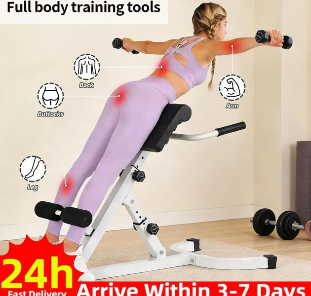 Roman Chair Foldable Multi-Functional Weight Bench Adjustable Multi-Purpose Workout Equipment for Home Gym