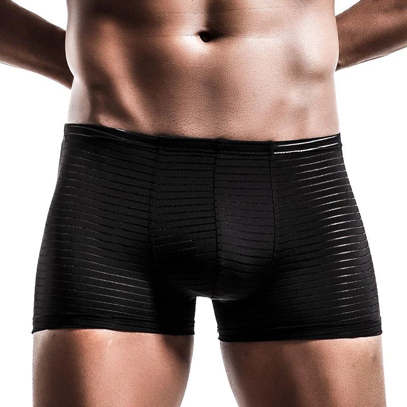 Men's Underwear Shorts L-3XL Breathable Mesh Boxer Lingeries Anti-Chafing Comfy Briefs U Pouch Solid Under Panties Plus sIZE