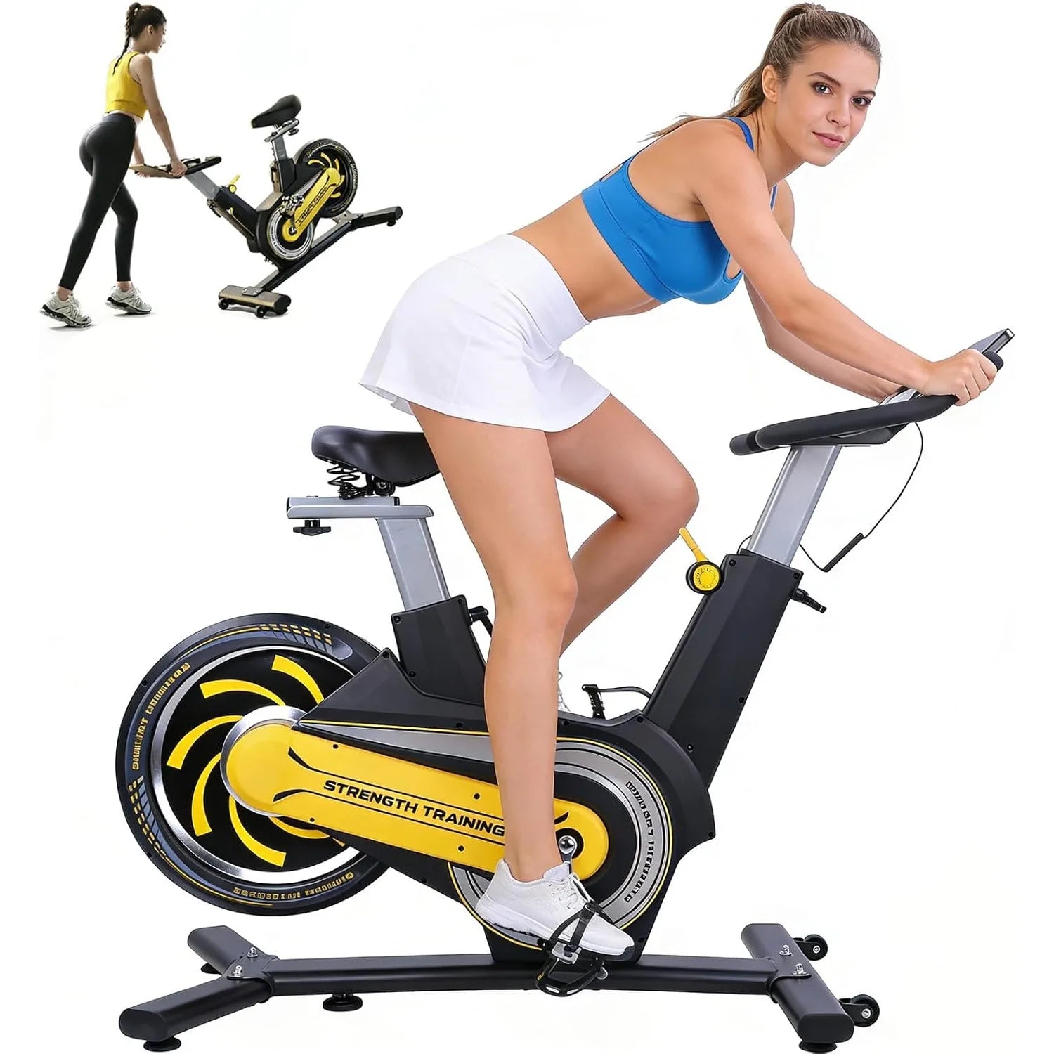 Exercise Bike Magnetic Stationary Bike For Home 7-level Resistance Adjustment Function, Compact Indoor Exercise Bike, Customized
