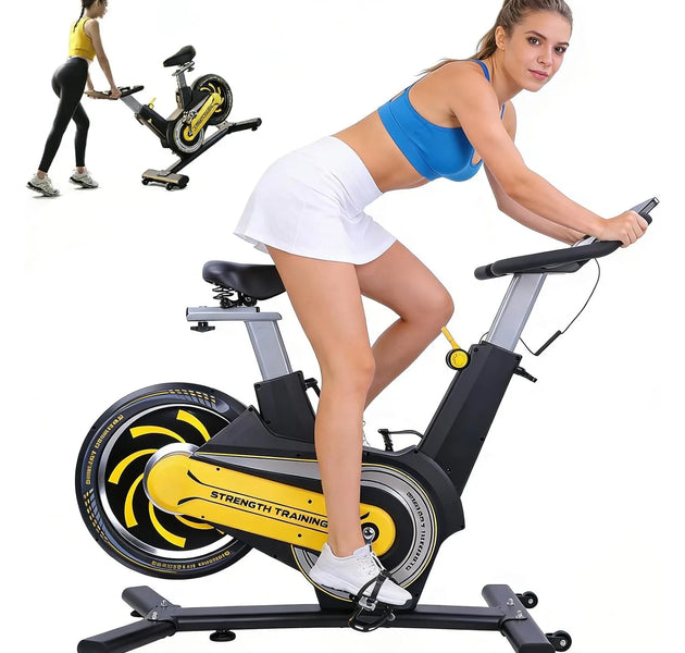 Exercise Bike Magnetic Stationary Bike For Home 7-level Resistance Adjustment Function, Compact Indoor Exercise Bike, Customized