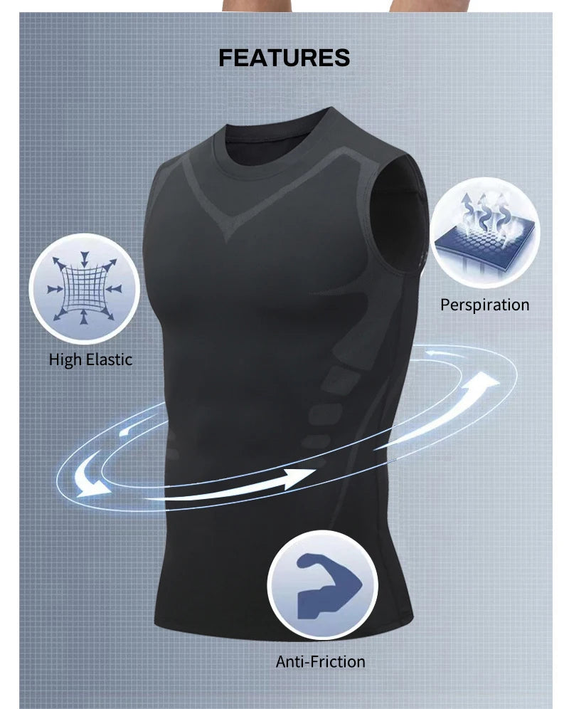 Compression Tank Top Men Gym Shirt Sleeveless Quick Dry Printing Sportswear Male Fitness Bodybuilding Vest Workout Muscle Top