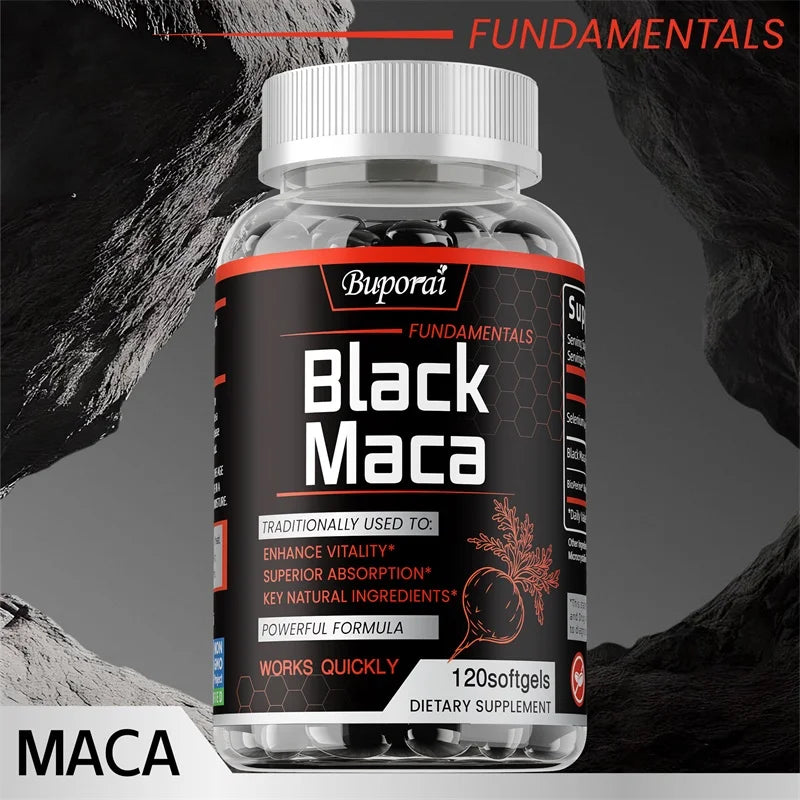 Black Maca Supplement - Increase Muscle Mass, Hormone Balance, Improve Energy and Endurance, Super Absorption, Relieve Fatigue