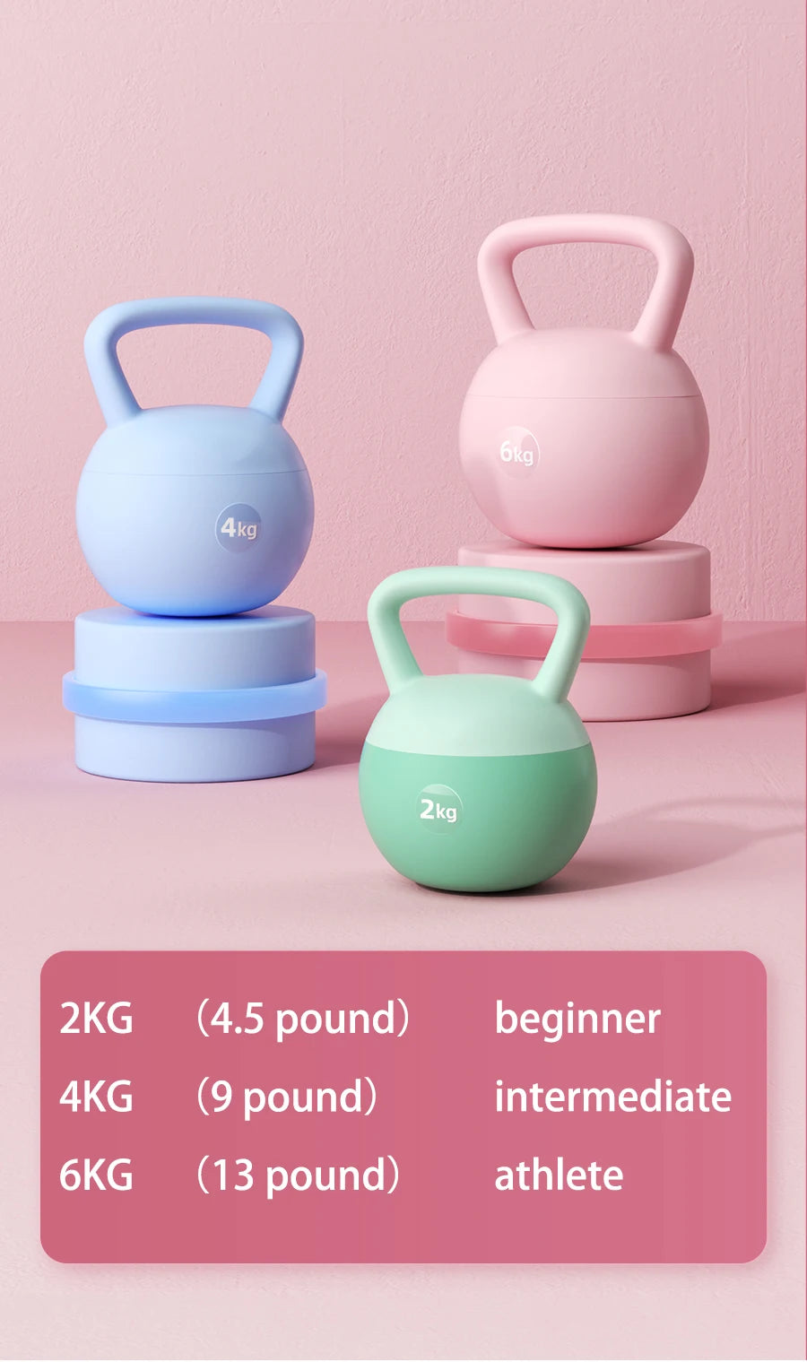 Soft Kettlebells with Impact-Resistant Base Anti-Slip, Wide-Grip Training Kettlebell Sets  for Home Workouts Weightlifting