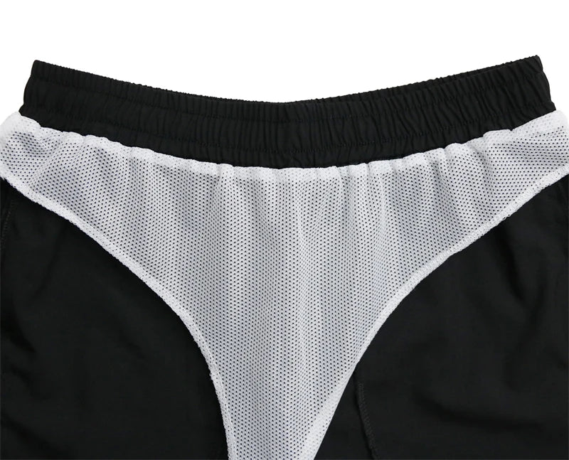 Men's Gym Workout Running Shorts with Zipper Pockets Mesh Liner Summer Sports Athletic Quick Dry Stretchy Shorts Swim Trunks