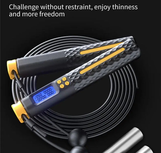 【New User-Coupon!】2 In 1 Multifun Skipping Rope Adult Smart Counting Skipping Rope Non-Slip Handles Jumps Black