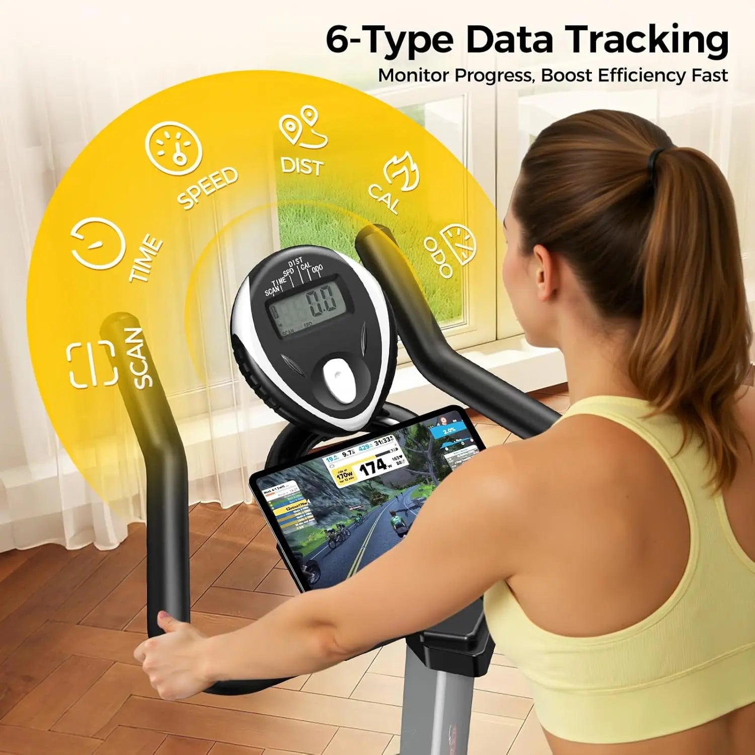 Magnetic Exercise Bike, Quiet Stationary Bike with APP and 350lbs Weight Capacity, Indoor Cycling Bike with LCD, Customized