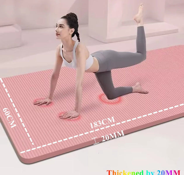 20MM 183×60cmThick Yoga Mats Anti-slip Sport Fitness Mat Blanket for Exercise Yoga and Pilates Gymnastics Mat Fitness Equipment
