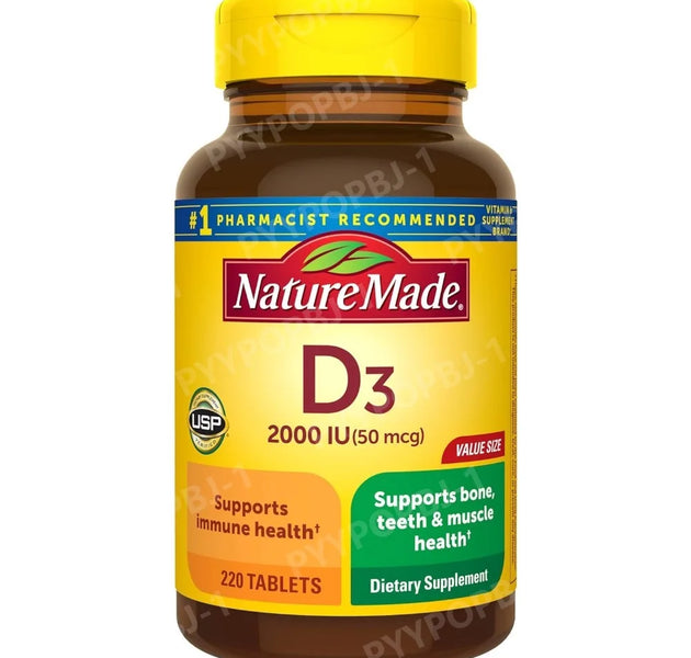 Vitamin D3 2000 IU (50 Mcg), Vitamin D Supplement for Bone, Teeth, Muscle and Immune Health Support, 220 Tablets, 22