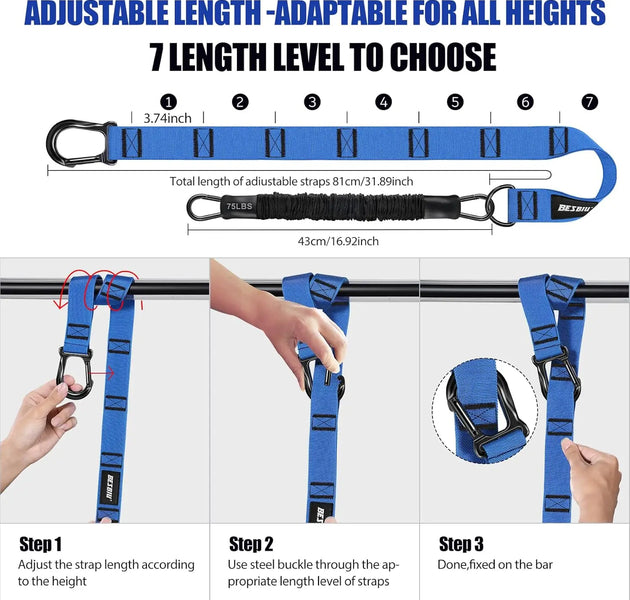 Heavy Duty Pull Up Assistance Bands Set, 260lbs Resistance with Adjustable Strap for Home Workout