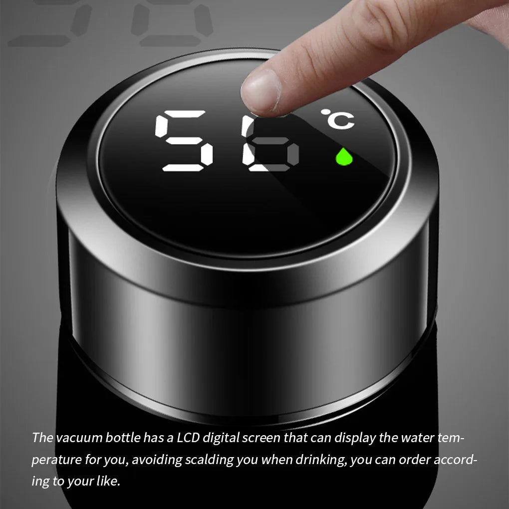 500ml Smart Insulation Cup Vacuum Bottle Thermos 304 Stainless Steel Minimalist Water Bottle LCD Digital Screen Portable Cup