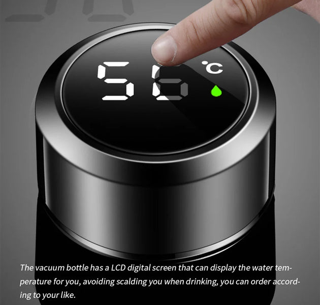 500ml Smart Insulation Cup Vacuum Bottle Thermos 304 Stainless Steel Minimalist Water Bottle LCD Digital Screen Portable Cup