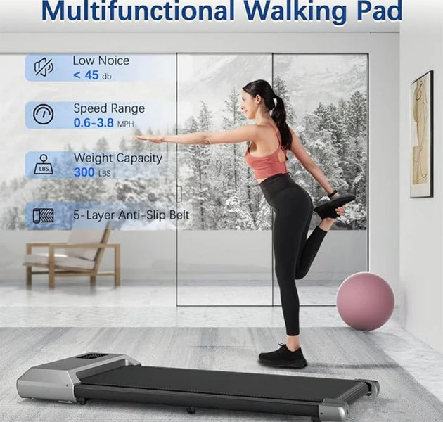 300lbs Treadmill for Home 2.5HP Treadmills Walking Pad LCD Digital Data Display 2in1 Walking Running Fitness Exercise Machine