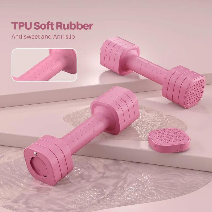Adjustable Dumbbell Set of 2, 4 in 1 Free Weights Dumbbells Set for Women, Hand Weights for Women at Home, Each 2lb 3lb 4lb 5lb